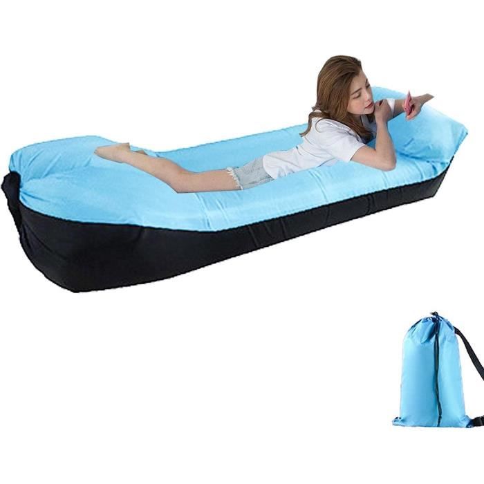 Canapé Gonflable Shenkey – Chaise Longue Imperméable Anti-fuite – Bleu – Camping