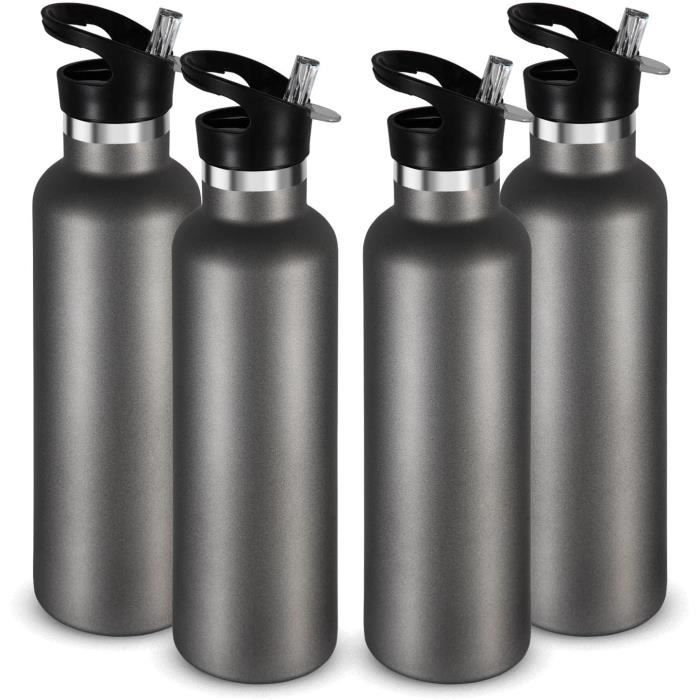 Kit Couvercle Avec Paille Et Mousqueton IRON °FLASK Pour Gourde Large Bouche - Noir, Lavage Main, 2022