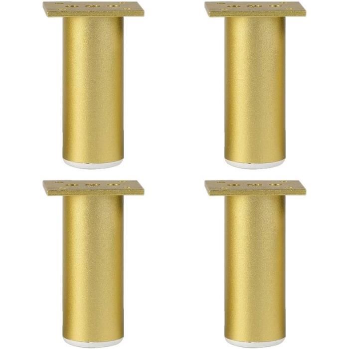 Pieds Réglables Pour Meuble TV Ou Table - Hauteur 14.5 Cm Doré - Capacité 300kg Chacun - Acier Robuste