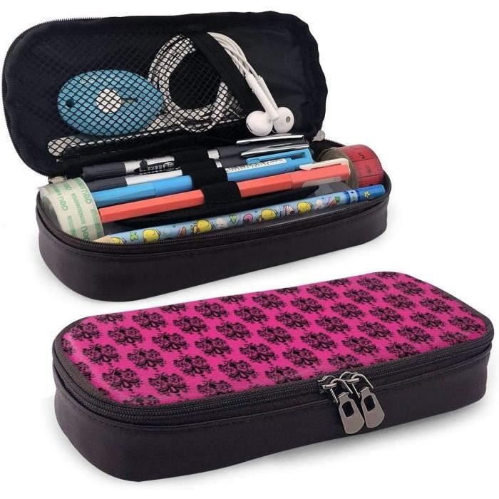 Trousse à crayons cuir noir - Petite maroquinerie made in France