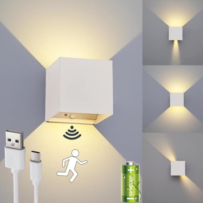 Applique Murale LED à Piles PEARL Avec Détecteur De Mouvement Et Luminosité - IP44, 80 Lumens, 62x150mm