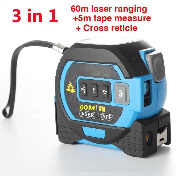 TACKLIFE Mètre Ruban Laser, 2 en 1, Laser 40 m, Mesurer 5 m, Fermeture  Automatique, Double Photosensible, Mesure Continue TM-L01 - Cdiscount  Bricolage