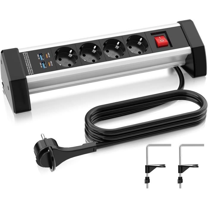 Multiprise de Bureau 4 Prises avec USB C PD 20W, Prise de Table ...