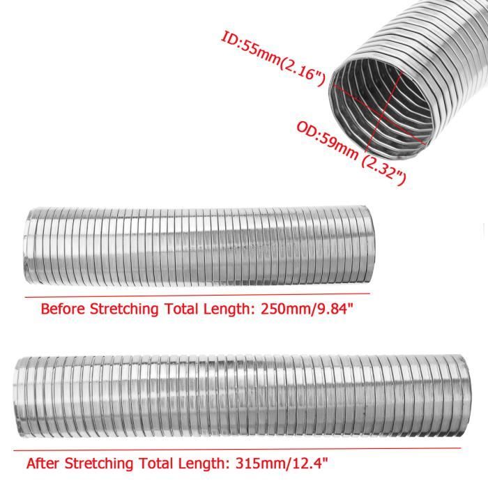 Tuyau Échappement V2A Acier Inox 1.4301 – Ø70 Mm X 1000 Mm, Épaisseur 1,5 Mm, Soudable