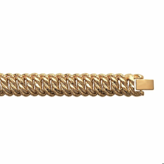 Bracelet maille américaine 21 cm plaqué or 750/000(18 carats) poinçonné Bracelet maille américaine 21 cm plaqué or 750/000(18 carats) poinçonné