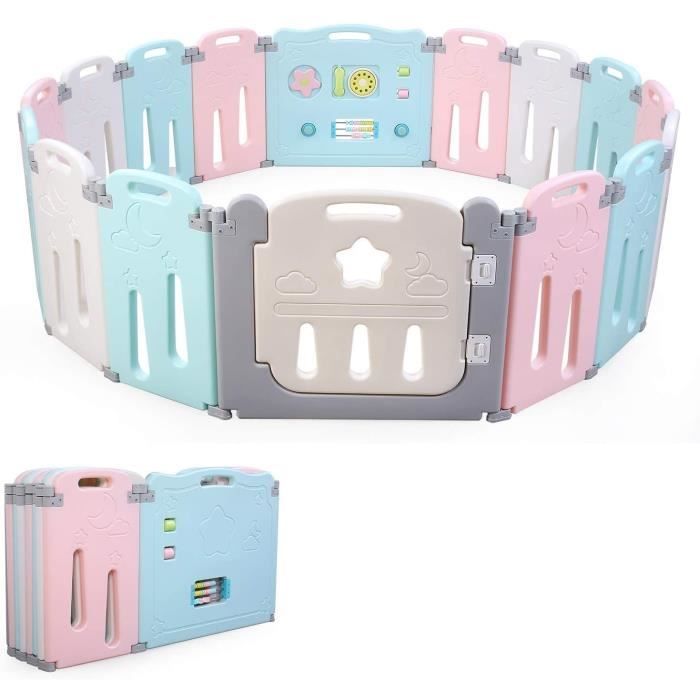 Bamny Parc Bebe En Plastique Ecologiques Barriere De Securite Avec Porte Et Jouet Extensible Pour Enfant 10 Mois A 6 Ans Certific Cdiscount Puericulture Eveil Bebe