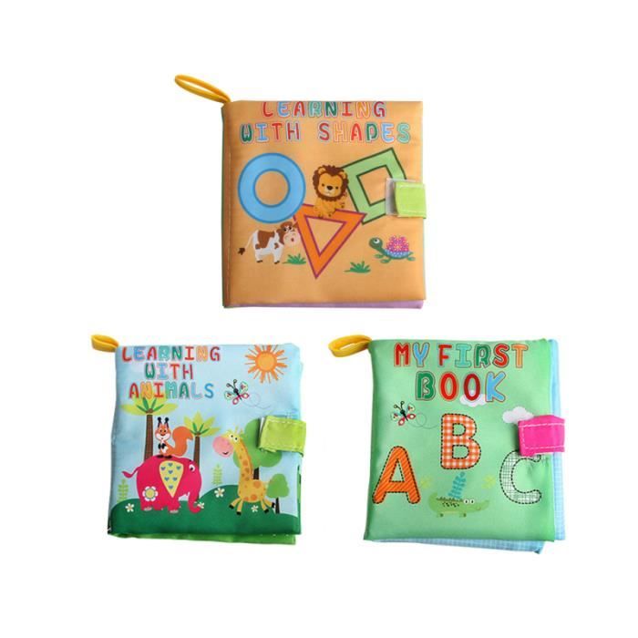 3pcs Bebe Precoce Livre En Tissu Educatif Lavable Doux Tissu Non Toxique Jouet Creatif Livres D Apprentissage Prescolaire Pour Les E Cdiscount Librairie