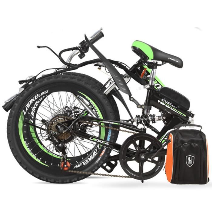 Multibrand Distribution Probike Vélo Pliant 20 Pouces – 6 Vitesses, Cadre Acier, Homme/Garçon De 155 à 185 Cm, Rouge Noir Brillant