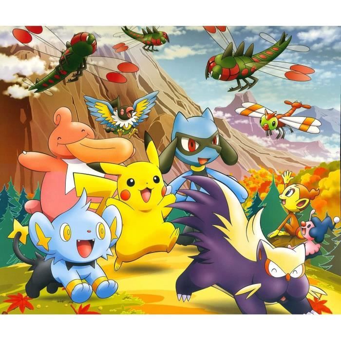 Poster Affiche Pokemon en Montagne Dessin Animé Volcan Jeux Vidéo [168] -  Cdiscount Maison