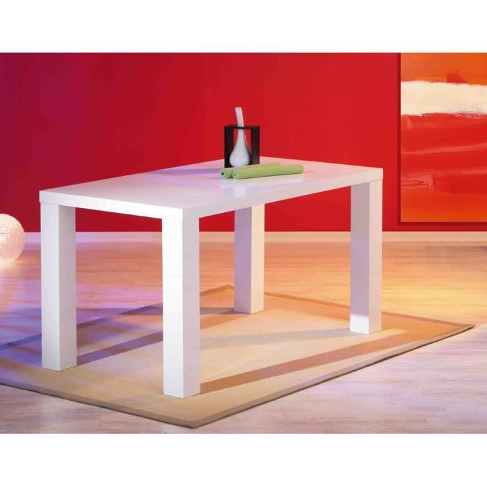 Table Design Rectangulaire Blanc Laque 160x80cm Achat Vente