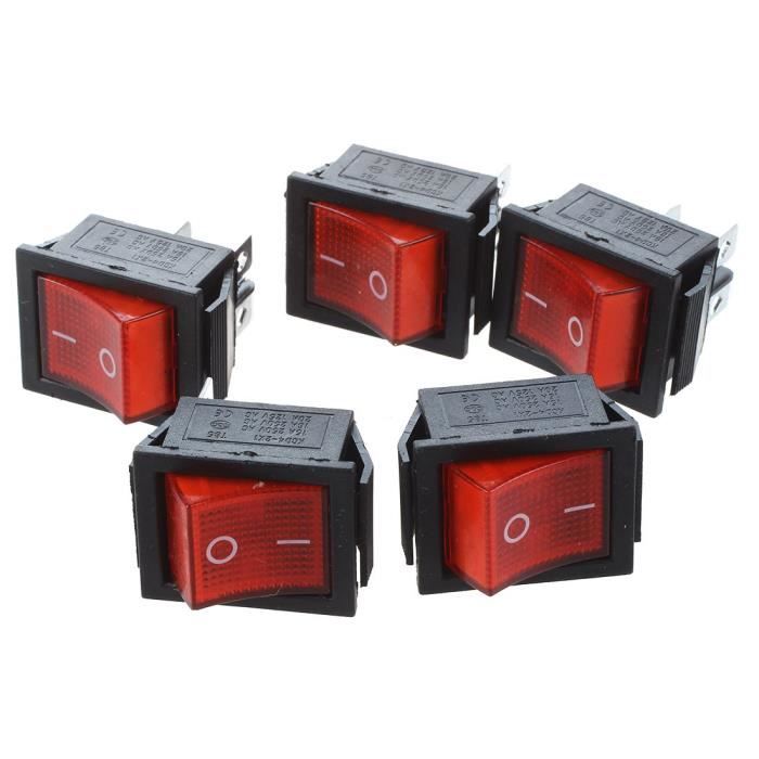 Interrupteur à Bascule LED 12V/35A - Pack De 5, Couleurs Assorties, Pour Feux De Brouillard Et Équipements Auto/Moto