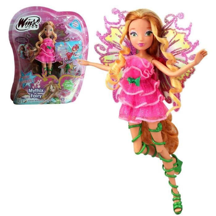 Winx Club Mythix Fairy Flora Poup e 28cm avec ceptre Mythix