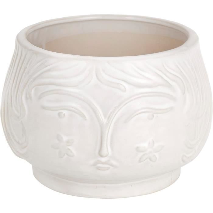 Vase En Céramique Design Avec Visage, Vase Moderne Peint À La Main, Pot