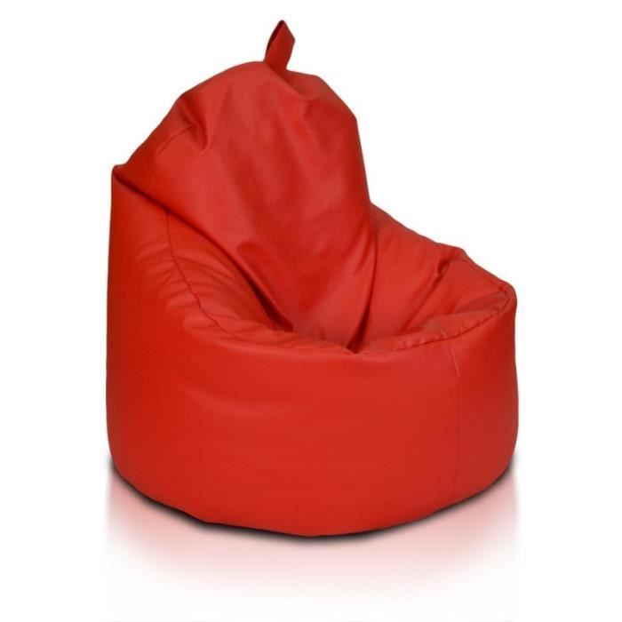 fauteuil pouf yoko cuir ecologique e1 rouge