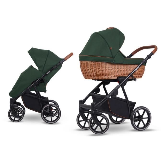 Poussette Panier en osier Pneus pivotants EcoPro jusqu a 22 Kg Nouveaute par SaintBaby Forest 05 3en1 avec siege auto pour bebe Cdiscount Puericulture Eveil bebe