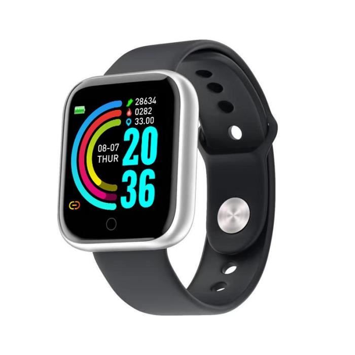 Montre Connect e Femmes Hommes Y68 Argent IP65 tanche 1 3