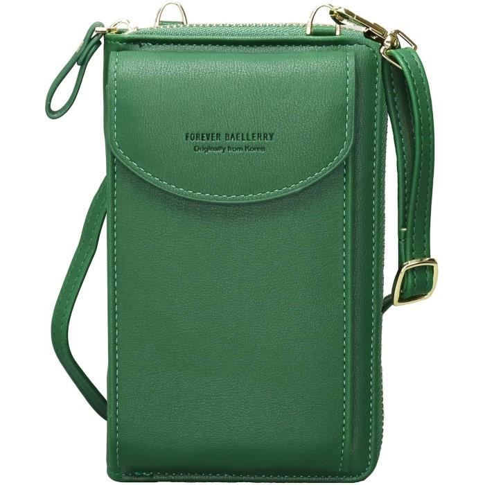 Sac à Bandoulière pour Téléphone Portable Femmes Cuir PU Porte Monnaie