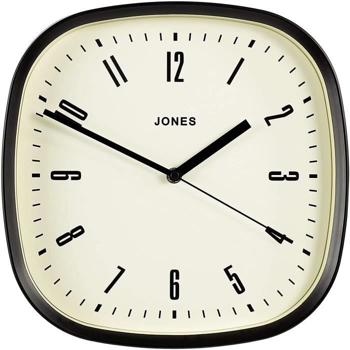 30 cm large NEUF Jones Horloges Horloge murale-gris argent mains 