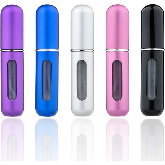 10 Flacons Vaporisateurs Voyage 5 Ml En Verre - Bouchon Aluminium, Anti-fuite Pour Parfums, Huiles Essentielles