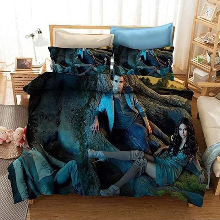 Parure De Lit Microfibre Coton 160x220 Cm - Housse De Couette + Drap + Taie, 3 Pièces