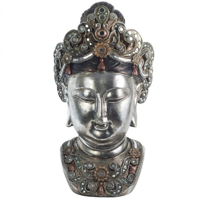 Grande Statue en résine tête Bouddha 60 cm 