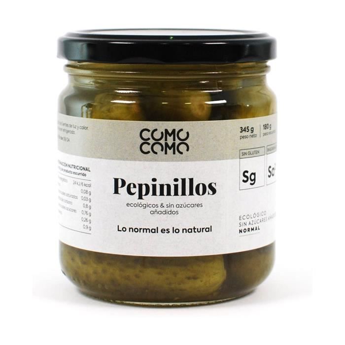 COMO COMO FOODS Cornichons sans sucre au vinaigre de cidre de pomme
