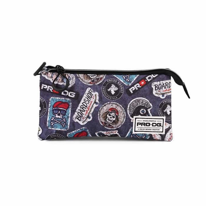 Trousse Triple Space Invaders - Noir, Matériau Recyclé, Hydrofuge
