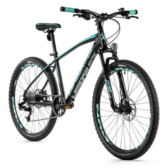 Vélo électrique VTT musculaire cadre alu Leader Fox Factor 2023 - noir/vert clair - 170/178 cm