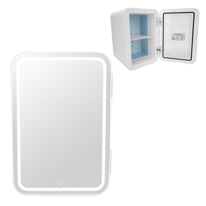 Mini Frigo Cosmétique Portable-Mini Réfrigérateur,Panneau Verre + Éclairage  Led,Avec Réglage Chaud Et Froid, Pour Le Maquilla[q218]