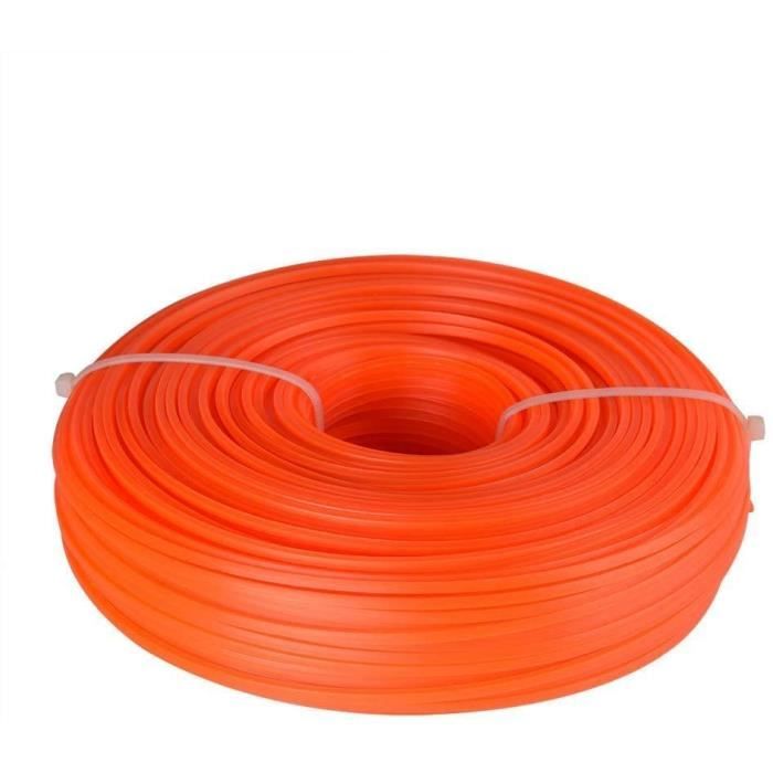 Fil Débroussailleuse Homvvi - Lot 3 Diamètres - 100m Nylon Carré Orange