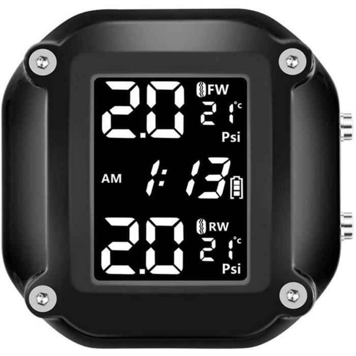 Système TPMS Moto - Surveillance Pression Pneus Haute Précision Avec Affichage Et Chargeur QC3.0