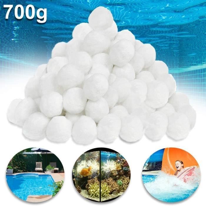 EKKONG 700G Balle Filtrante Piscine,Filtre Pour Piscine,Média Filtre à Fibres,de 700g Remplacent