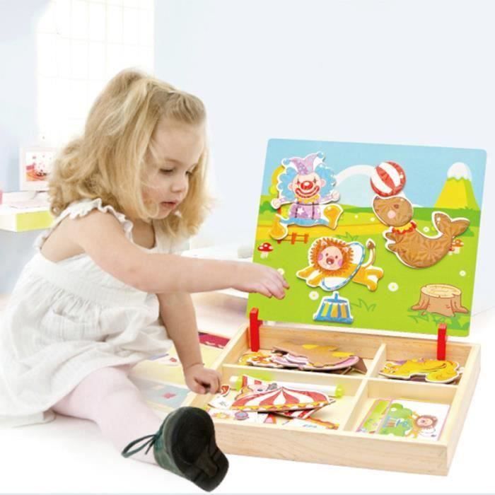 Puzzles Enfant en Bois Magnétique, COOLJOY Jigsaw avec Tableau Noir de Puzzles Enfant en Bois Magnétique, COOLJOY Jigsaw avec Tableau Noir de