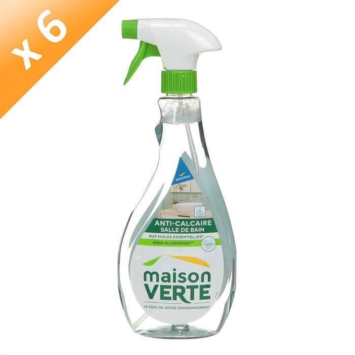 MAISON VERTE Lot de 6 nettoyants anticalcaire pour salle de bain - Spray de  750 ml - Cdiscount Au quotidien