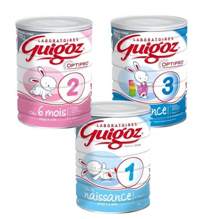 GUIGOZ Lait en poudre du 1er au 3ème âge - 3x900 g - De 0 à 3 ans - Achat /  Vente lait 1er âge GUIGOZ Lait en poudre du 1er au