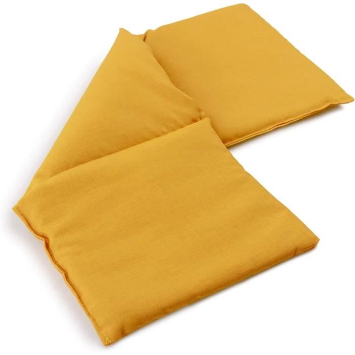 Coussin aux graines de lin rouge avec des coeurs - 30x20cm - Coussin thermique - Bouillotte