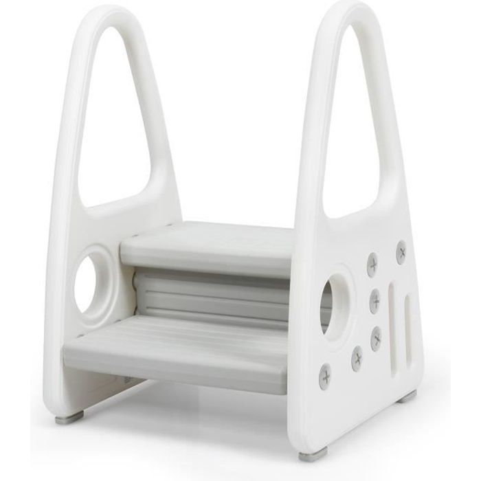 Costway Marche Pieds Enfant 2 Marches Antideparant Pour Apprentissage De Proprete Avec Accoudoir De Securite Structure Triangulaire Cdiscount Maison