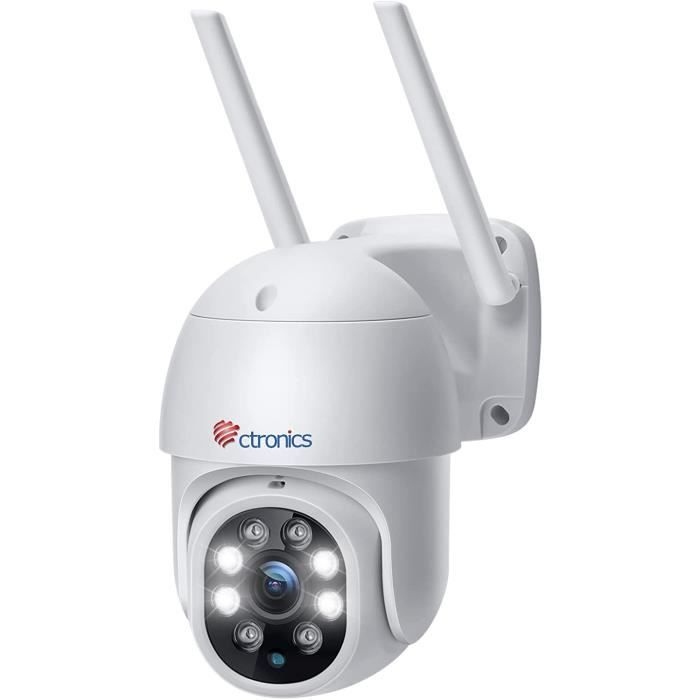Ctronics Caméra Surveillance WiFi Extérieure PTZ Détection Humaine