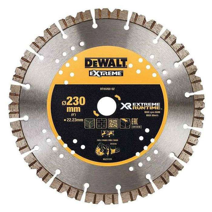 Dewalt Disque diamanté - DT40260-QZ - Diamètre 230mm - Epaisseur 3mm - Alésage 2223mm