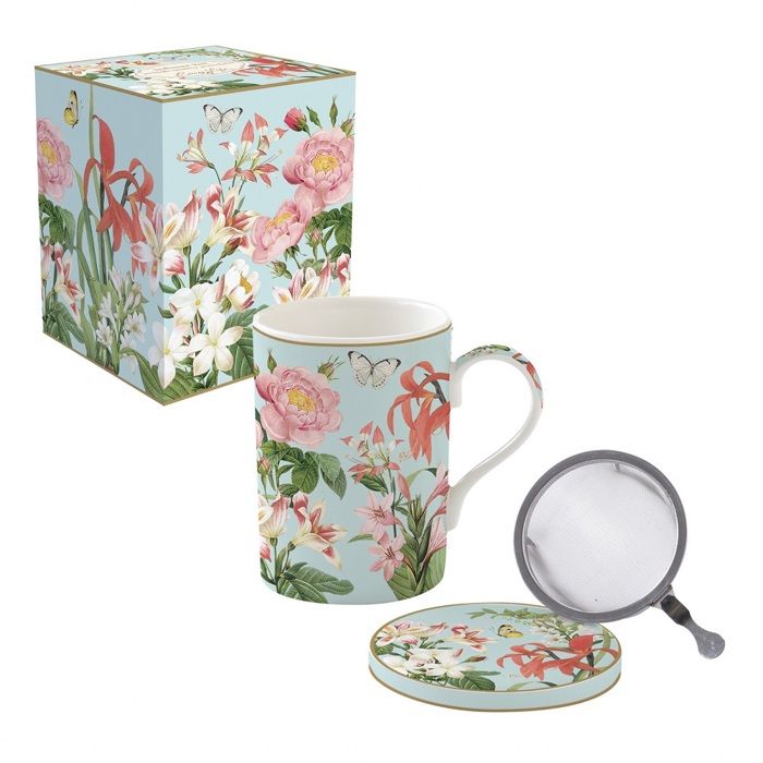 Tisanière En Porcelaine Easylife - Avec Filtre INOX, Capacité 300ml, Design Jungle