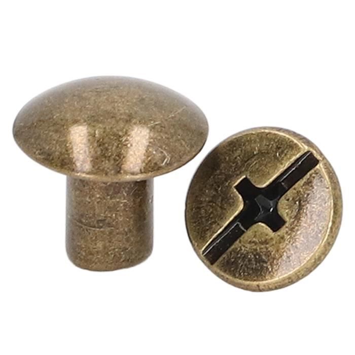 Vis à Vis Reliure Cuir Uxcell – M6x12mm Acier Carbone Noir – Lot De 10