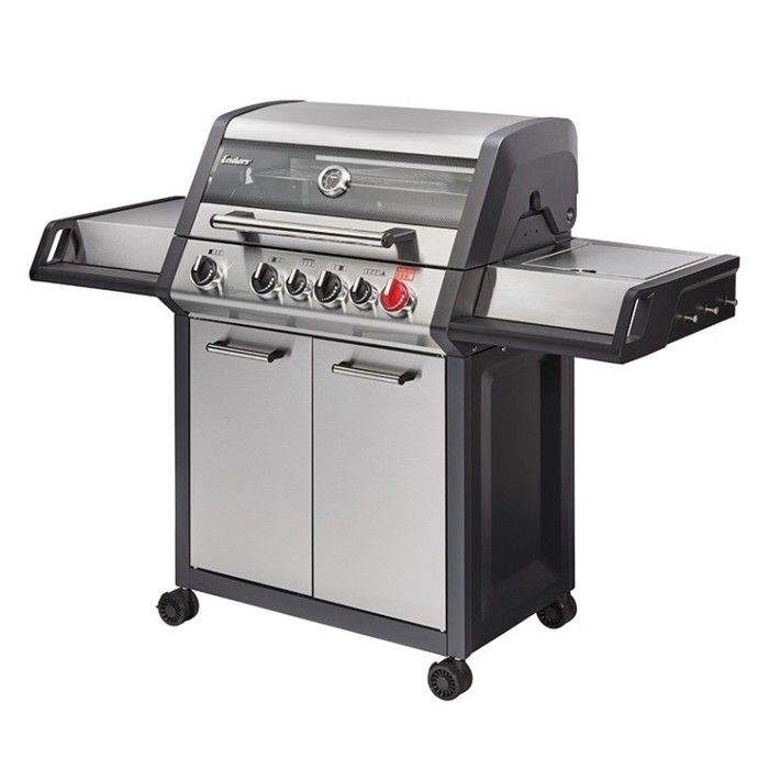 Barbecue gaz Monroe Pro 4 SIK Turbo - ENDERS BY FAVEX - TURBO ZONE™ 800 °C - HEAT RANGE™ - Brûleur arrière & brûleur latéral - Inox