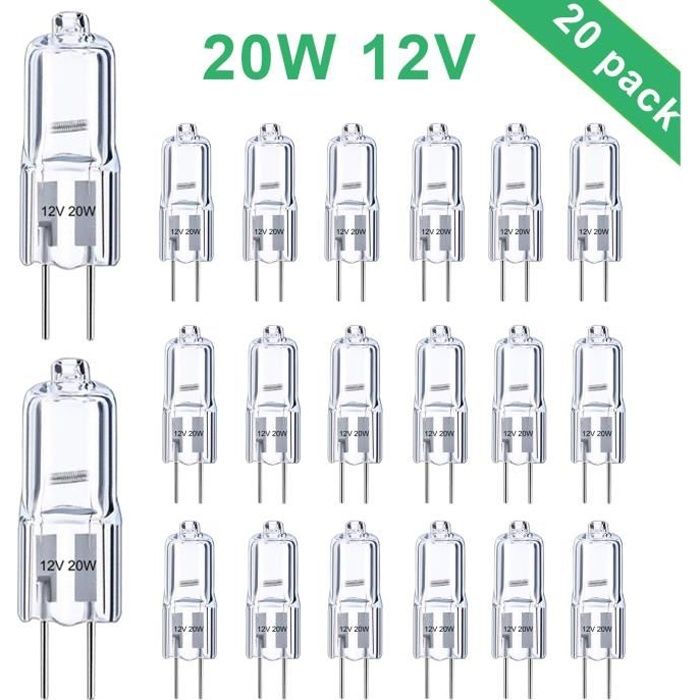 kimjo ampoules halogenes g4 12v 20w dimmable blanc chaud 2800k 270lm halogene angle de faisceau 360 capsule transparente lampes cdiscount maison