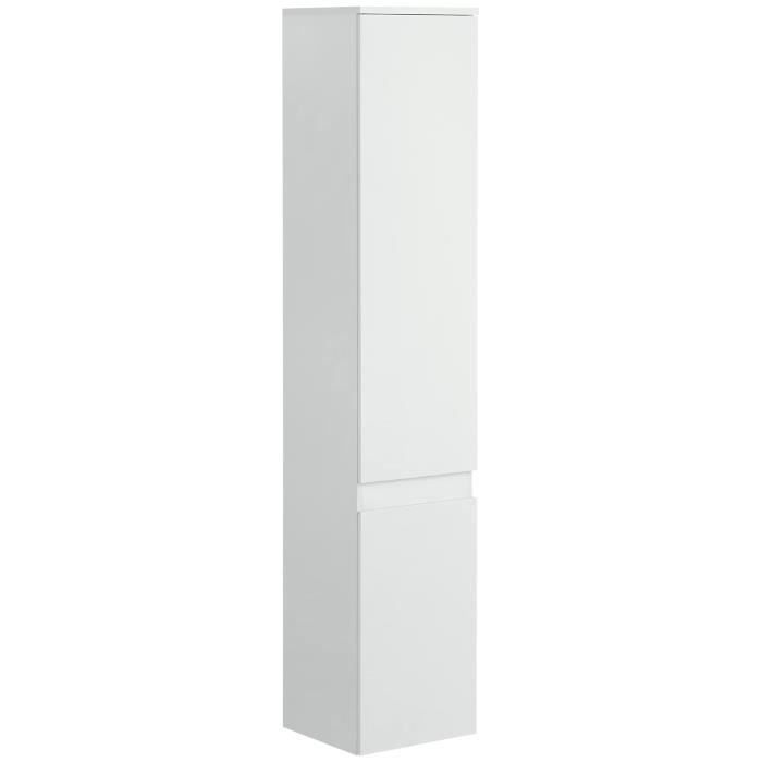 Meuble Colonne Salle De Bain Kleankin 35x30x158,5 Cm Blanc - Rangement Moderne