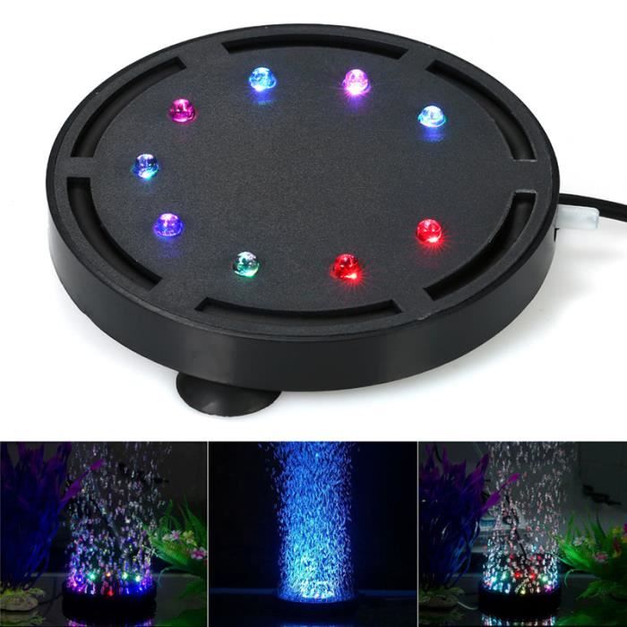 Étanche Aquarium Lighting Submersible Led Bulle Air Lumière Coloré Aquarium Décoration Fish Tank Bubbler Lampe EU Plug