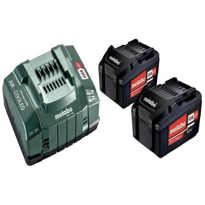 Set de base 2x5,2Ah Li-Power 18V en Boîte en carton - METABO - 685051000