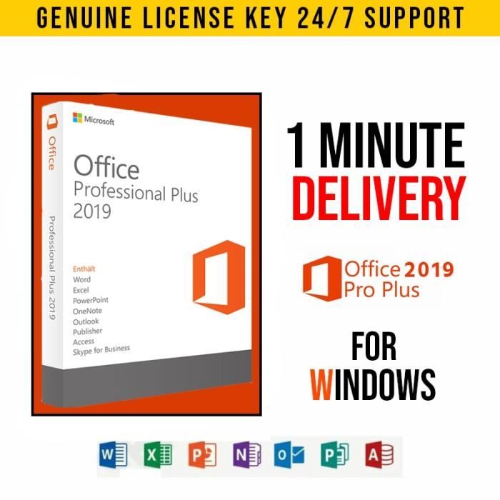 Microsoft Office 2019 Professionnel Plus 32/64 bit