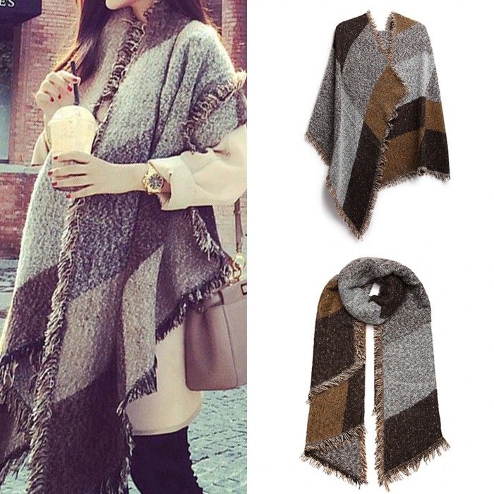 heekpek Écharpe Chale Femme Cachemire Imitation Chaud Automne Hiver
