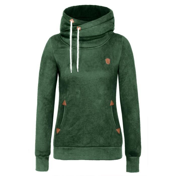 Sweat à Capuche Femme Dover Saddlery - Taille M Vert - Manches Longues, Fermeture éclair Intégrale - Bon état