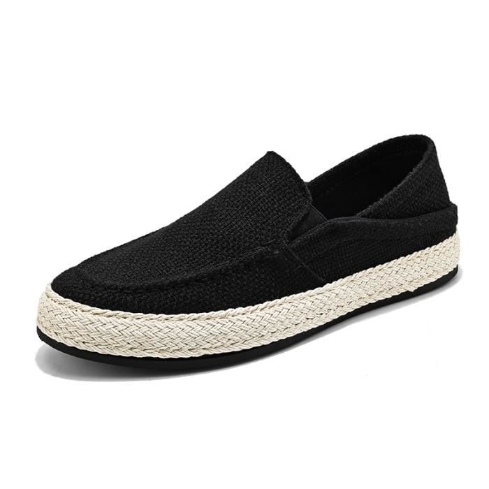 Espadrille homme tressée orange